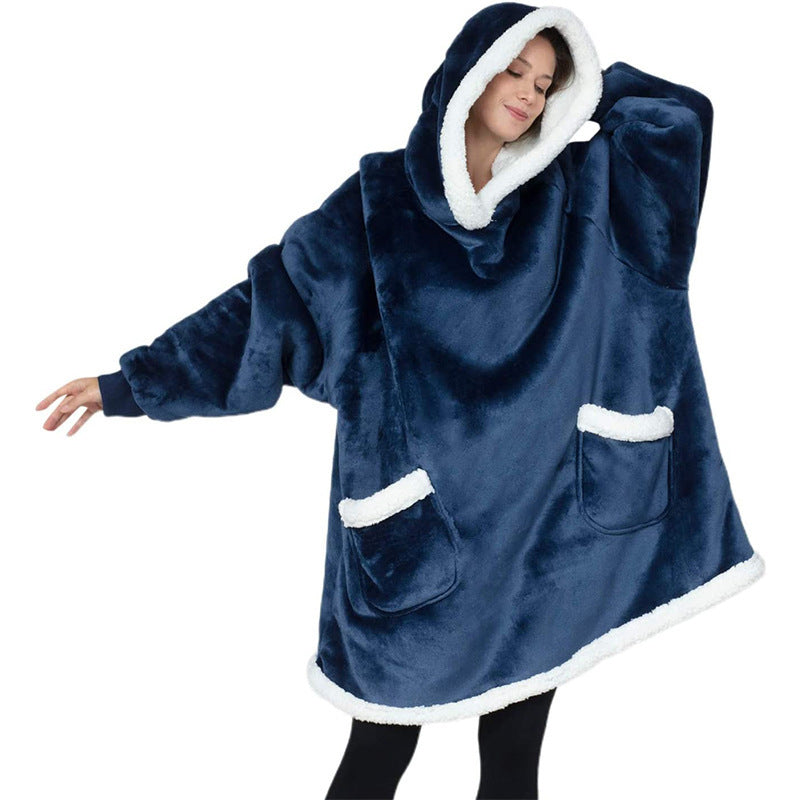 Winter TV Hoodie Blanket Winter Warm Home Clothes Women Men Oversized Pullover With Pockets EHAD +