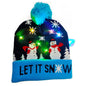 LED Christmas Hat Sweater Knitted Beanie Christmas Light Up Knitted Hat Christmas Gift  Kids Xmas New Year Decorations EHAD +