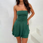 Y2K Tube-top Short Dress Summer Sexy Pleated Tight Dresses For Womens Clothing EHAD +