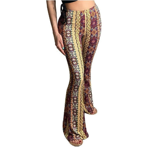 High Elastic Tight Pants Slim Sexy Print Trousers Womens Clothing EHAD +