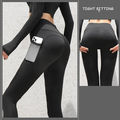 Gym Sport Seamless Leggings With Pockets Push Up High Waist Pants Women Fitness Running Yoga Pants Gym Sport Seamless Leggings EHAD +
