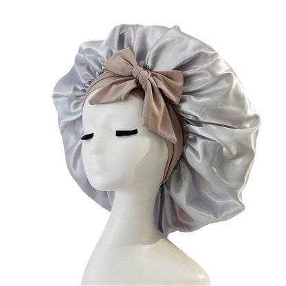 New Silk Bonnet For Sleeping Women Satin Bonnet Hair Bonnet Night Sleep Cap Scarf Wrap For Curly Hair With Tie Band For Curly Hair EHAD +