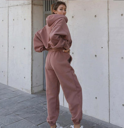 New Style Autumn And Winter Women's New Casual Hoodie Coat Sports Suit EHAD +
