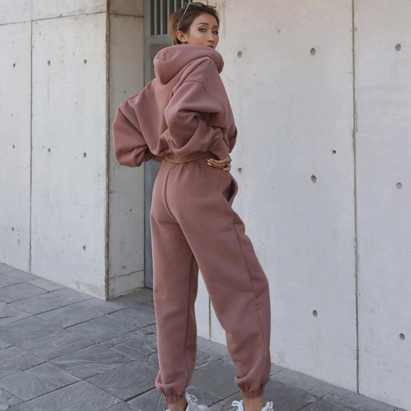 New Style Autumn And Winter Women's New Casual Hoodie Coat Sports Suit EHAD +