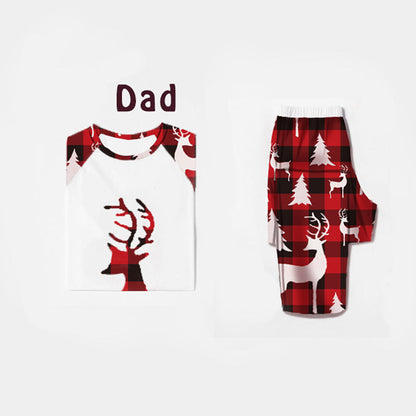 Christmas European And American Christmas Deer Head Print Parent-child Home Service Suit EHAD +