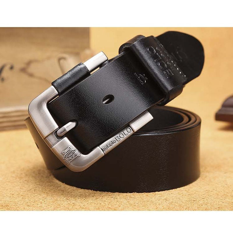 New Creative Belt Men's Leather Belt Factory Direct Sales Cowhide Belt Pin Buckle Belt EHAD +