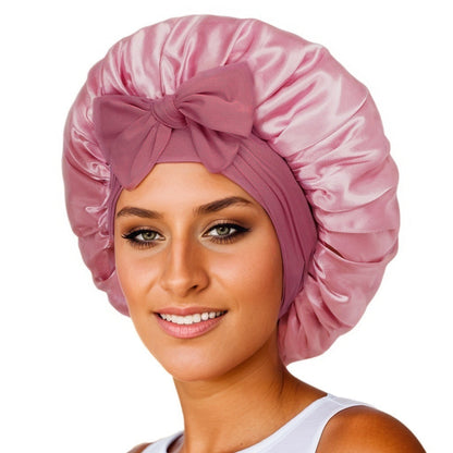 New Silk Bonnet For Sleeping Women Satin Bonnet Hair Bonnet Night Sleep Cap Scarf Wrap For Curly Hair With Tie Band For Curly Hair EHAD +