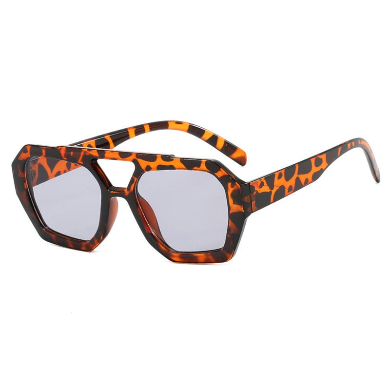 Ins Big Frame Leopard Sunglasses Summer Sunshade Beach Vacation Glasses EHAD +